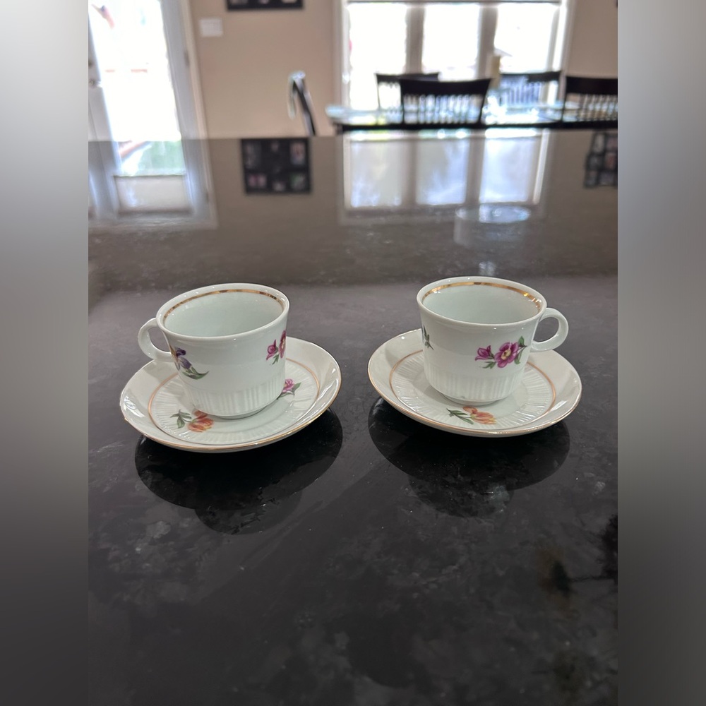 CP vintage German porcelain demitasse cups.